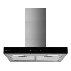 Campana JOHNSON de pared 60 cm Inox frente cristal negro EAN 8435666508034